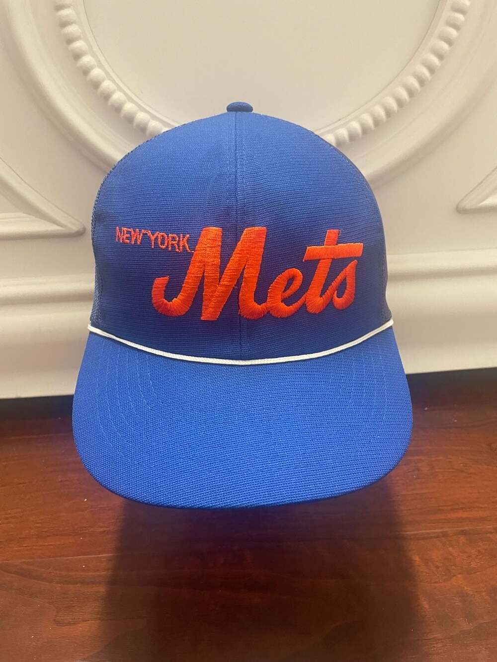 Vintage 1980s New York Mets Script Trucker Snapback Hat